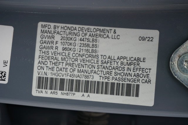 2022 Honda Accord Sedan Sport SE