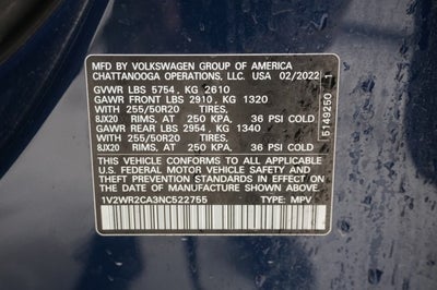 2022 Volkswagen Atlas 3.6L V6 SE w/Technology