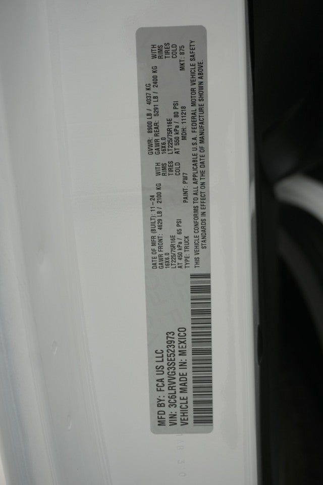 2025 RAM ProMaster Cargo Van Tradesman