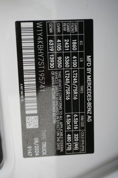2025 Mercedes-Benz Sprinter Cargo Van 144 WB Standard Roof Cargo